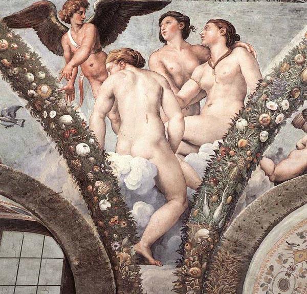 RAFFAELLO Sanzio Cupid and the Three Graces china oil painting image